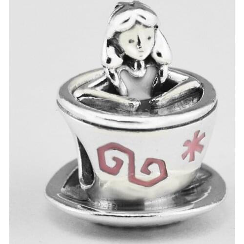 DIY Beads Alice Tea Party Charm Hot Sale Jewelry Fits Original Charms 925 Silver Bracelets Beads For Jewelry Making