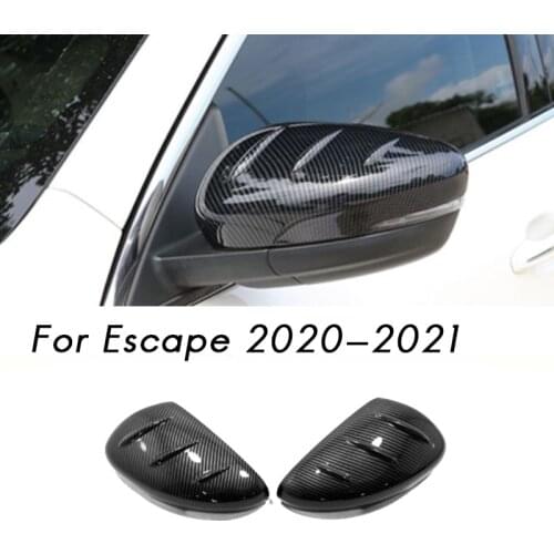 ABS Carbon Fiber Rear View Mirror Housing Cover Decorative Protection Cap for Ford Escape 2020 2021 Auto Accessories