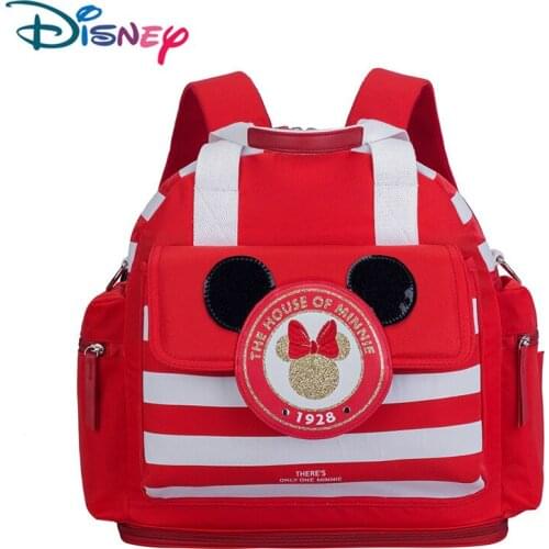 Disney Minnie Baby Diaper Bag Maternal Stroller Bag Nappy Backpack/Hobos/Tote bag Maternity Mummy Bag Travel Bag for Baby Care