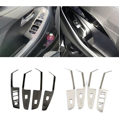 For Hyundai Creta IX25 2020 Inner Door Armrest Window Lift Switch Button Panel Cover Trim Stainless Steel Decoration Sticker