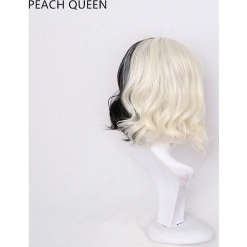 European and American fashion cosplay anime Cruella high temperature resistant silk synthetic hair wigs