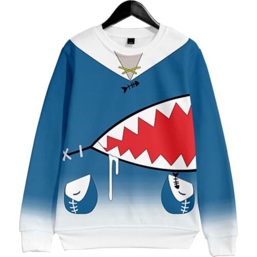 HOLOLIVE Vtuber Gawr Gura 3D print autumn and winter Holiday passionate style Men/Women Kawaii Dress up clothes Round