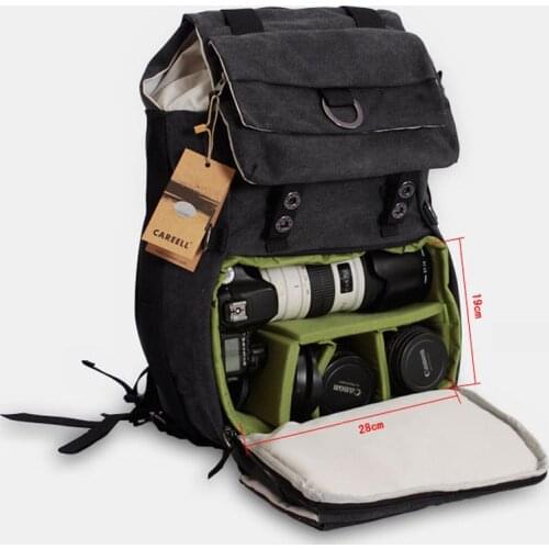 Camera Bag Canvas Backpack Tripod Bag Large Capacity Padded DSLR Cameras Backpack Lens Case for Nikon Canon Sony Olympus Leica