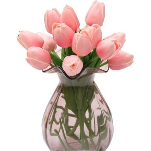 Artificial Flower Tulip Single Beautiful Multicolor Bouquet Silk Party Wedding Decoration Valentines Day Gift DIY Bouquet