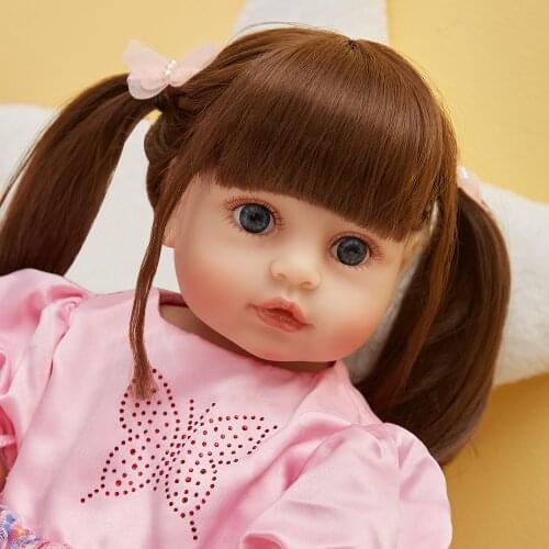 Hoomai 22 Inch Lifelike Reborn Girl Doll 55 cm Silicone Full Body Vinyl Beautiful Alive Toy Baby Dolls For Kids Christmas Gifts
