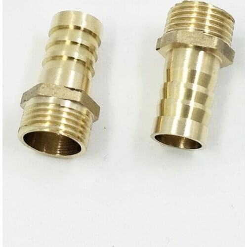 2pcs/lot Brass Pipe Fitting 16mm Hose Barb Tail Fitting G1/2" Male Thread Connector Joint Copper Coupler Adapter