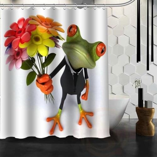 Best Nice Custom 3D Funny Frog Shower Curtain Bath Curtain Waterproof Fabric For Bathroom MORE SIZE WJY&141