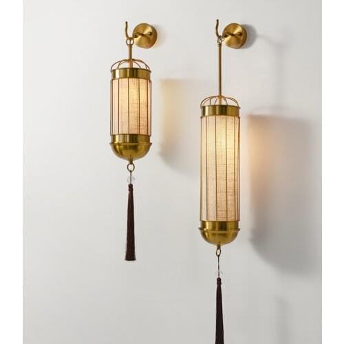 New Chinese Sconce Wall Lights Style Modern Vintage Living Room Wall Lamp Bedside Lamps Balcony Corridor Lamps