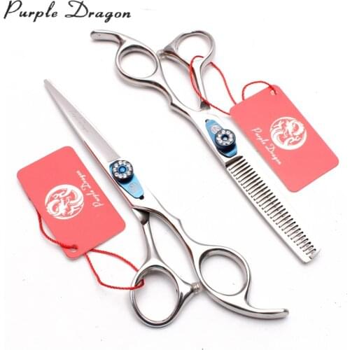6" Stainless Purple Dragon Straight Scissors Thinning Shears Dog Grooming Scissors Professional Pet Scissors Animal Shears Z1015