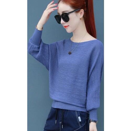 Women Spring Autumn Style Pullover Sweater Lady Casual O-Neck Long Sleeve Loose Knitted Pullover Tops Sweater ZZ0723