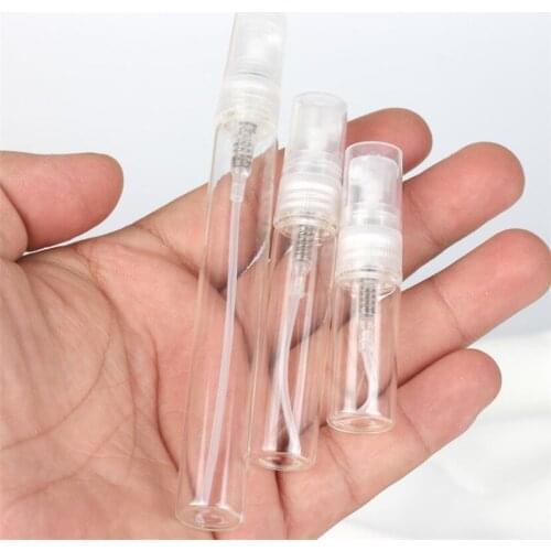 2ML 3ML 5ML 10ML Clear Mini Perfume Glass Bottle Empty Cosmetics Bottle Sample Test Tube Thin Glass Vials Refillable Bottles