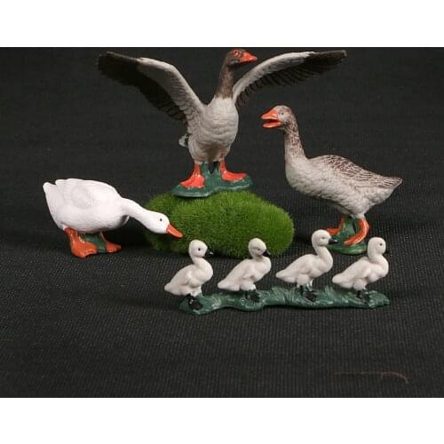 Farmland Farm Poultry Models Duck Goose Plastic Model Action Figures Figurine Family Set Simulation Collection Toys For kid