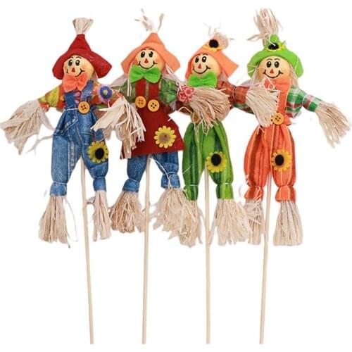 Standing Scarecrow Cute Autumn Garden Scarecrow Ornament For Halloween Decoration Mall Bar KTV Decoration Random Color