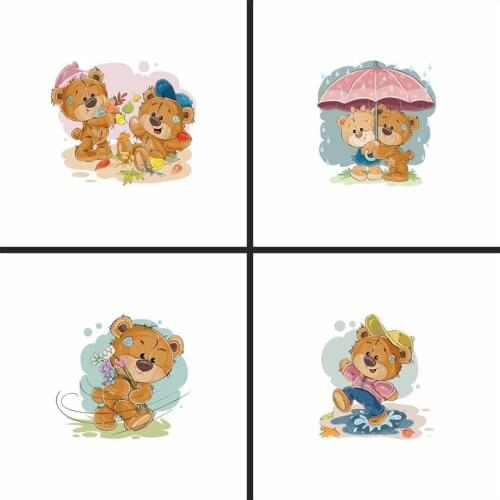 Diy Iron On Transfer Patch Cute Diy Cartoons Patches Heat Transfer Sticker Appliques Washable Sticker Stripes On Clothes Patches