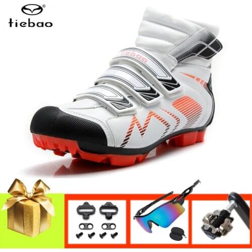 TIEBAO Winter Cycling Shoes Sapatilha Ciclismo Mtb SPD Racing Bicycle Sneakers Self-locking Breathable Outdoor Mtb Bike Footwear