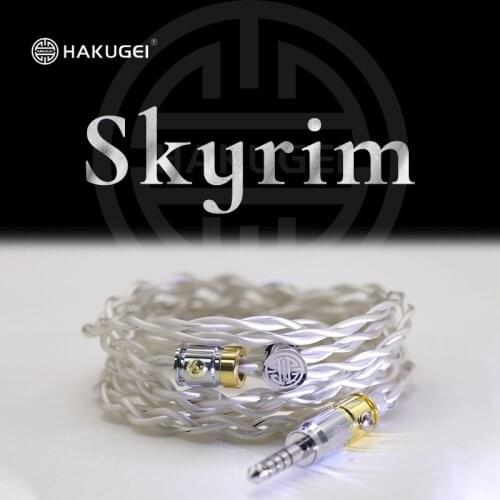 HAKUGEI Skyrim.Litz 6N Pure Silver Shielding Cooxical Earphone Cable 4.4 2.5 0.78 MMCX
