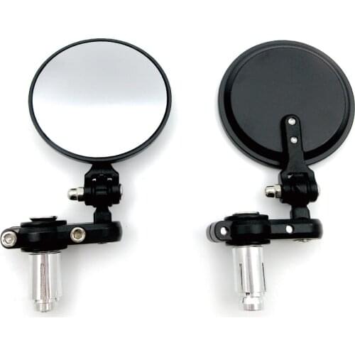 Motorcycle Universal Rear View Mirrors Round 7/8" Handle Bar End Foldable Motorbike Side Mirror For Suzuki Honda Yamaha Kawasaki