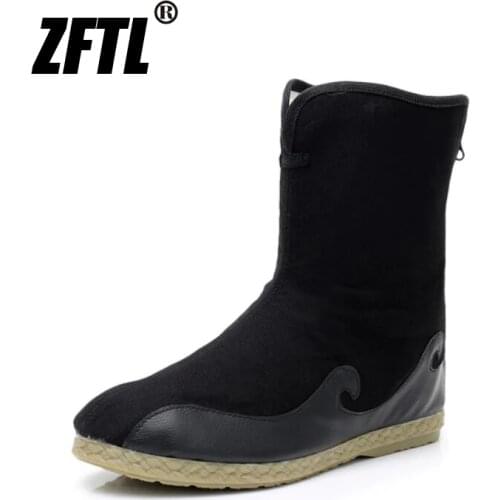 ZFTL Men boots Ancient boots Ancient style Hanfu opera mens Chinese wedding shoes Ancient Chinese officers and mens boots 0103