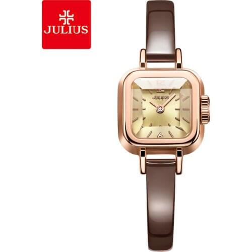 Julius Decoration Watch Ladies Watch In Yellow Gold Women Bracelet Dress Watch Japan Movt Diamond Quartz Watch Montre JA-496