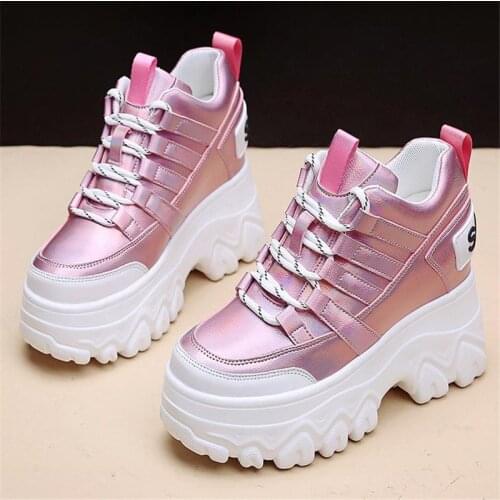 Womens Chunky Sneakers 2021 Fashion Brand Design Women Platform Trainers Casual Woman Bling Dad Shoes Ladies Footwear Red Shoes
