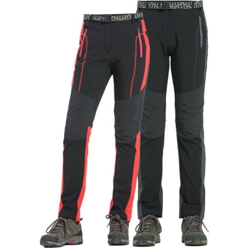 Winte Fleece soft shell Trousers Men Women Outdoor Sports Camping Hiking Soft shell Pants Thermal Waterproof Windproof Pants