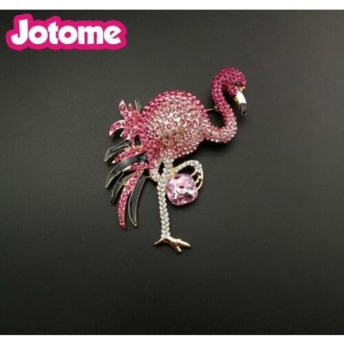 100pcs/lot free shipping elegant style 80mm female flamingo bird brooch