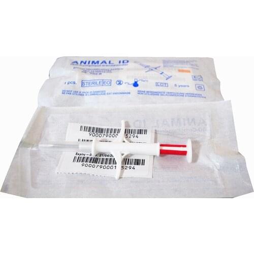 100 pcs rfid syringe suit with 2.12 x 12 mm FDX-B transponder134.2 khz ISO11784/ ISO11785