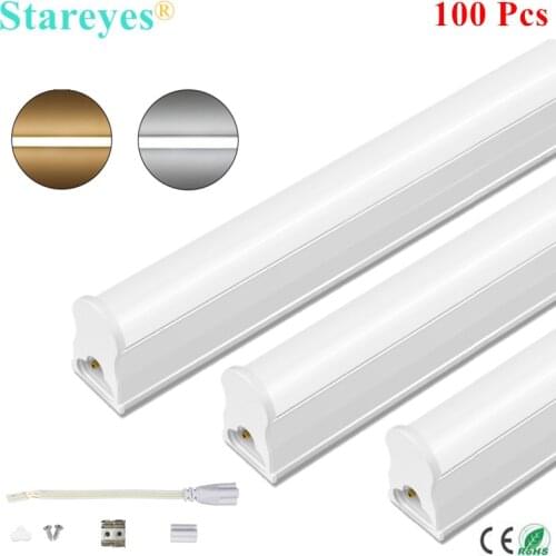 100 Pcs T5 LED Tube Integrated 5W 9W 14W 18W Fluorescent Bulb 30cm 60cm 90cm 120cm Wall Lamp Cabinet Kitchen lampara Lighting