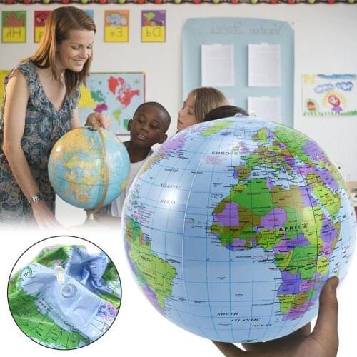 12/16inch Inflatable Globe Education Geography Toy Ball Beach Map Balloon F3K3