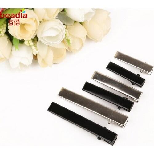 2018 Iron Hair Ornaments Duckbill Folder Drop Folder Four Waves For DIY Women Hair Clip Jewelry Findings Black And Silver Color