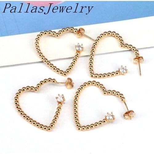 5Pairs,Gold Color Heart Stud Earrings Fashion Earrings Bohemian Style Cool Heart Shape Hollow Out Earrings Ear Stud Female