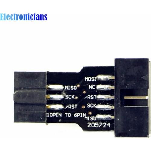 5Pcs/Lot 10Pin to 6Pin Adapter Board For AVRISP MKII USBASP STK500 Standard 10 Pin Turn 6 Pin Converter