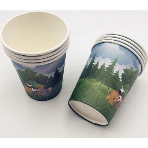 8pc Cartoon Cute Jungle Animal Disposable Paper Cups