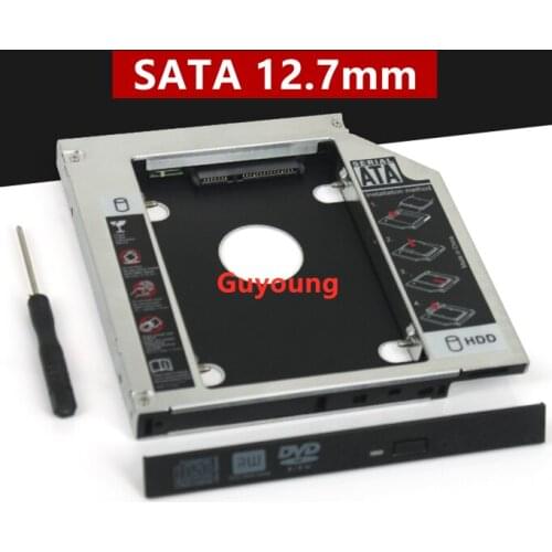 For Lenovo ThinkPad T510 T520 T530 T420 T430 Optibay Aluminum 2nd HDD Caddy 12.7mD DVD HDD Case Enclosurem SATA 3.0 Adapter