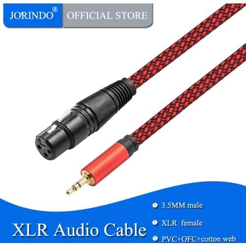 JORINDO 2M/6.4FT 3.5MM male to XLR Audio cable,XLR 3-hole female to 3.5mm Plug Stereo Shielded Cable