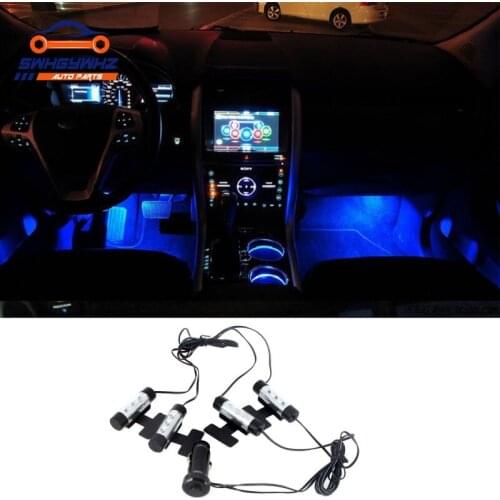 Auto parts 4 in1 Soles Ambient Light Car LED mood light interior decorative lights interior foot lights car styling freeshipping