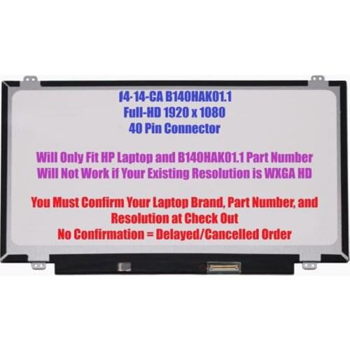 B140HAK01.1 For HP L14348-001 14-CA Regular 40 Pin