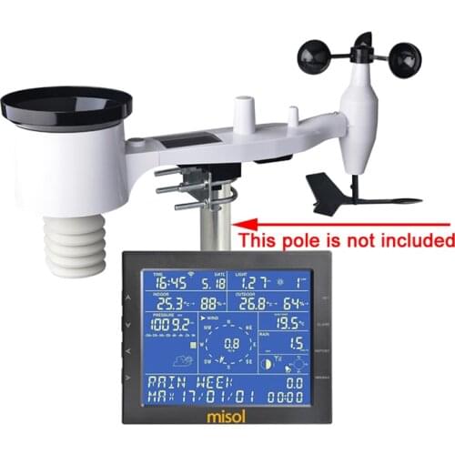 Wifi wireless weather station, wind speed, temperature, humidity and rain pressure test, solar charging, wireless transmission