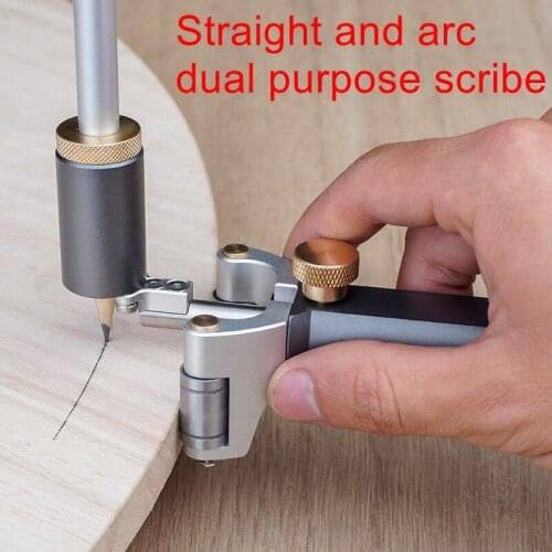 Woodworking Straight and Arc Dual-purpose Marker Parallel Marker Multi-function Marking Tool Dare to be a Contour Gauge