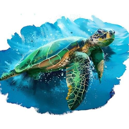 DIY Digital Painting By Numbers turtle oil painting mural Kits Coloring Wall Art Picture Gift frameless