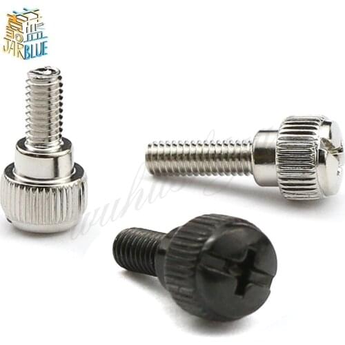 M4 M5 M6 Black Silvery Phillips Head Thumb Screw Bolt Thumbscrew for PC Computer Case Cover Power Supply PCI Slots DIY Toolless
