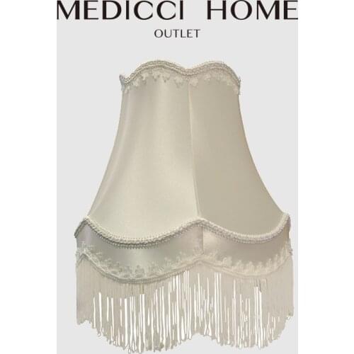 Medicci Home Art Lamp Shade European Style Modern Handwork Luxury Fringed Cloth Lampshades For Bedroom Hotel Lobby Spider Beige