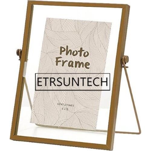 50pcs Nordic Geometric Metal Glass Photo Frame Creative Wall Decoration Photo Decorative Picture Frame 6 Inch