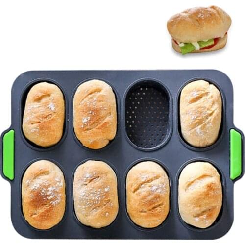 Mini Baguette Baking Tray, Silicone Bread Loaf Baking Tray Mold Non Stick Perforated Pan Bread Crisping Tray Loaf Baking Mould