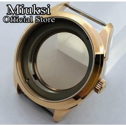 Miuksi 42mm rose gold stainless steel casel sapphire glass fit NH35 NH36 movement