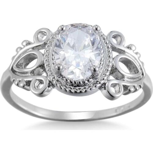 Fashion white jewelry jewelry Cubic Zirconia Crystal Rings Fashion Engagement Wedding Ring for women gift gift KC-JZ89