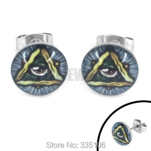 Fashion Eye Earring Stud Stainless Steel Jewelry Cool Motor Biker Women Men Boys Stud Earrings SJE370104A