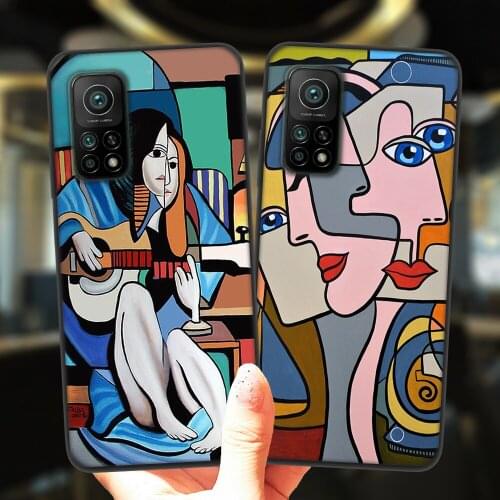Fashion Abstract Art Pattern Phone Case For Xiaomi Mi 10T Lite Redmi Note 9S 7 8 9 10 Note10 Pro 8T 9C Matte Soft Silicone Cover