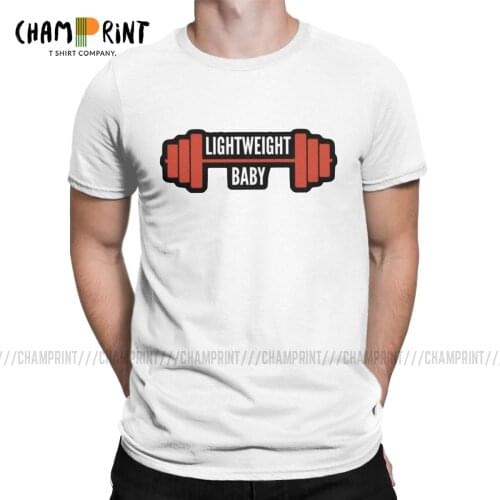 Vintage Ronnie Coleman Lightweight Baby Dumbbell Weight T-Shirt Men T Shirts Gym Fit Fitness Bodybuilding Tee Shirt Printed