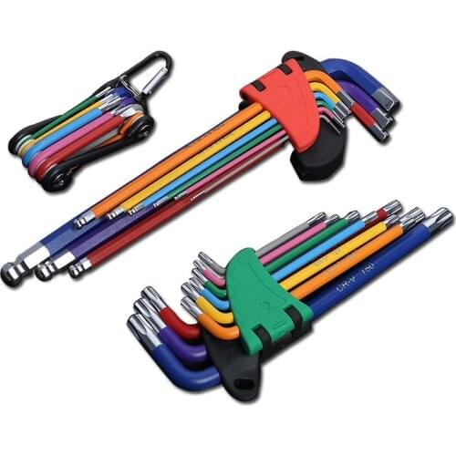 Allen Socket Wrench Set L Folded Wrench Kit Key For Allen Screw Long Hex 1.5 10mm Hexagon Spanner Hand Tools Car Bicycle Repair